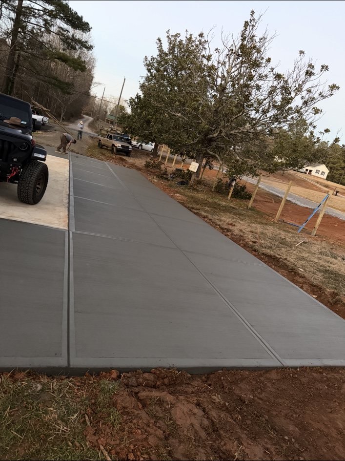 Long concrete walkway